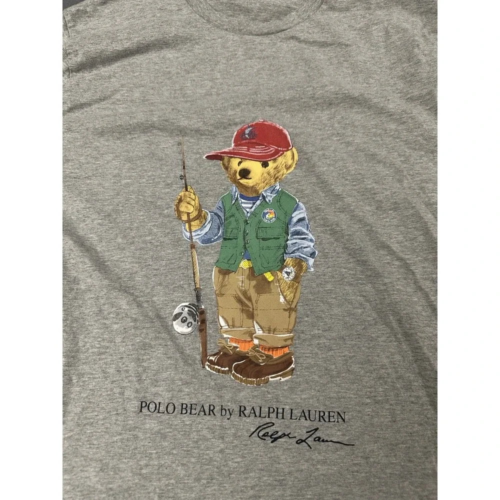 Polo Ralph Lauren Classic Men's Fisherman Bear Jersey T Shirt Size LT